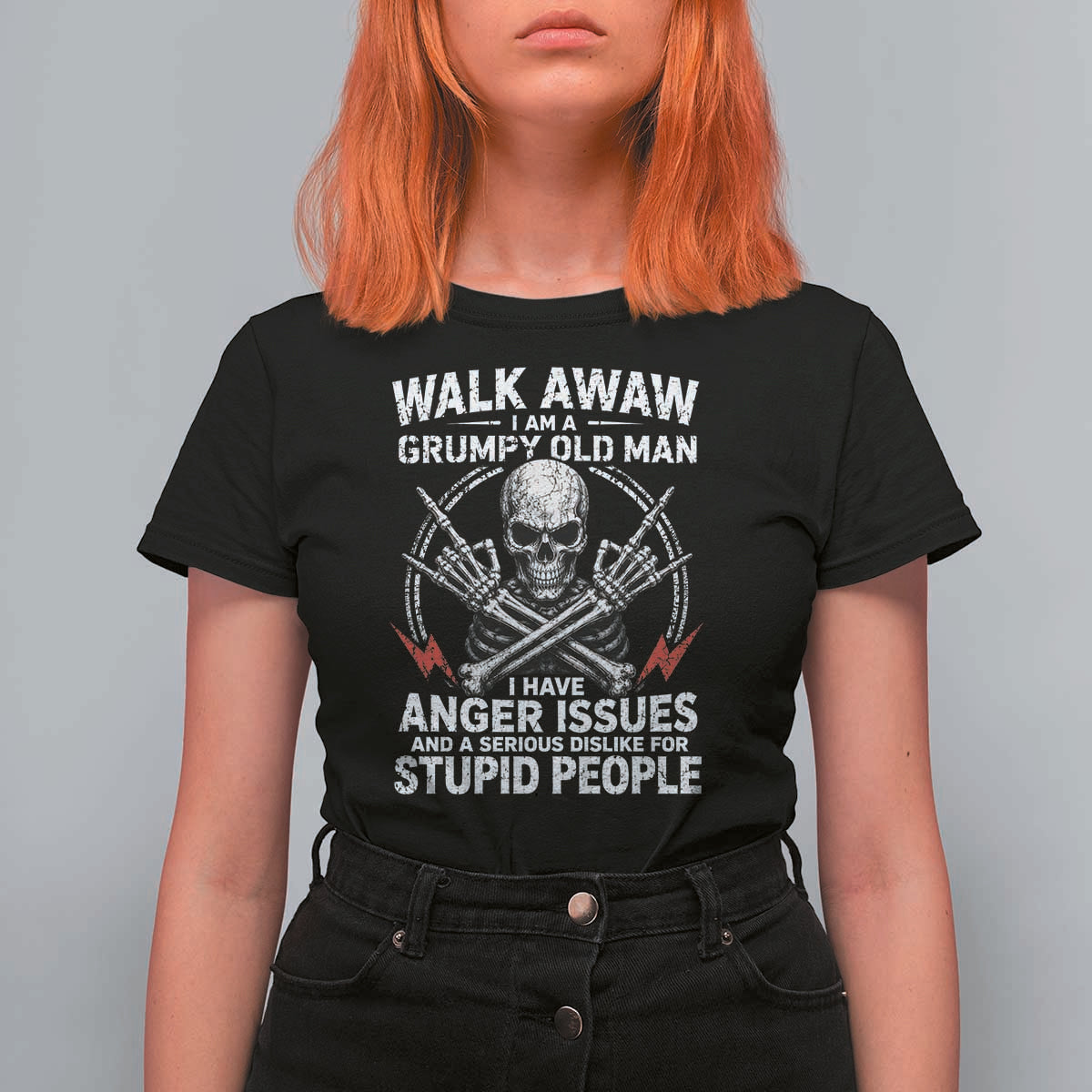 Walk Away I Am A Grumpy Old Man I Have Anger Issues T Shirt For Women Funny Senior Citizen