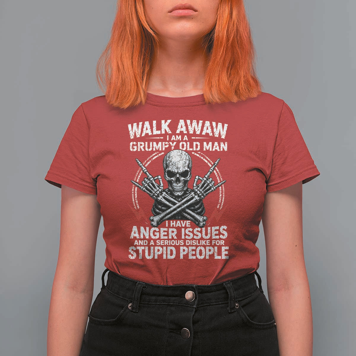 Walk Away I Am A Grumpy Old Man I Have Anger Issues T Shirt For Women Funny Senior Citizen