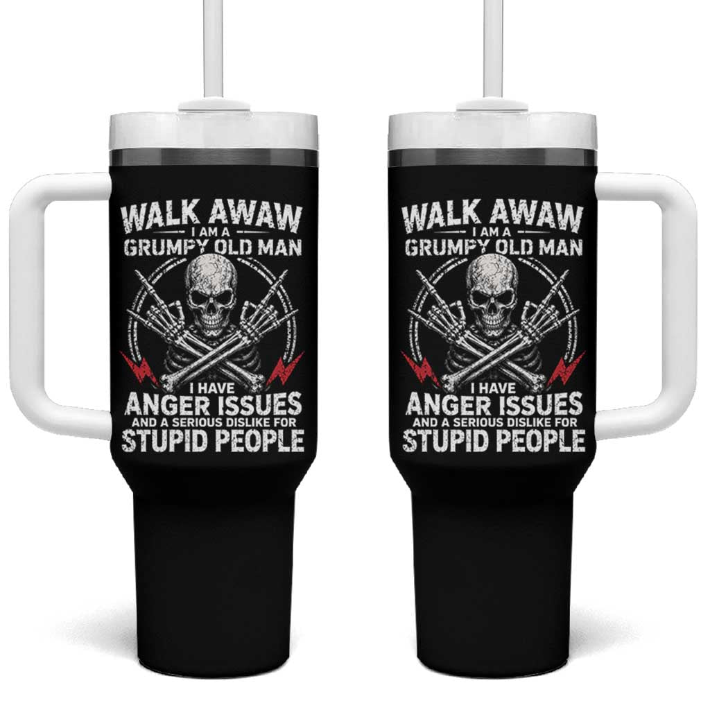 Walk Away I Am A Grumpy Old Man I Have Anger Issues Tumbler With Handle Funny Senior Citizen