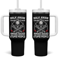 Walk Away I Am A Grumpy Old Man I Have Anger Issues Tumbler With Handle Funny Senior Citizen