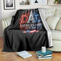 Dad USA 250th Anniversary Throw Blanket Jet Fighter American Flag Father's Day 4th of July