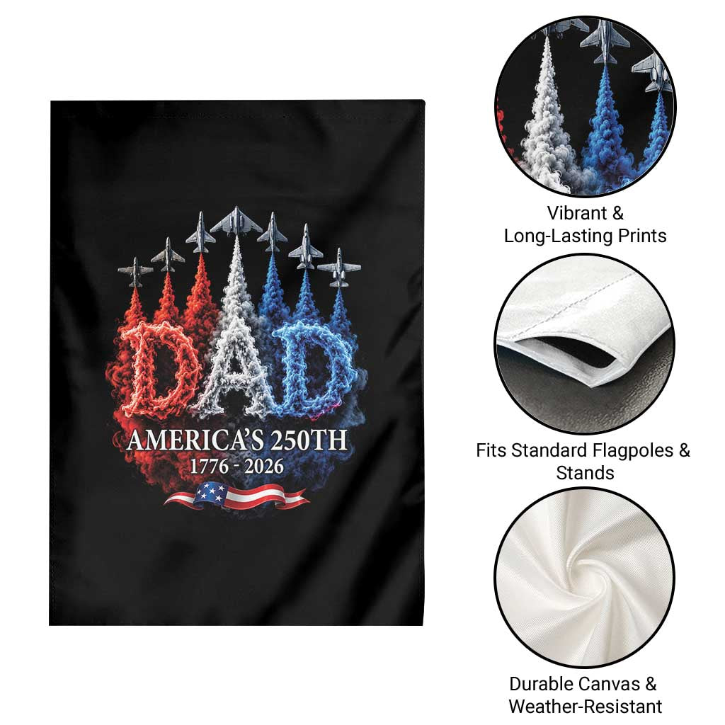 Dad USA 250th Anniversary Garden Flag Jet Fighter American Flag Father's Day 4th of July