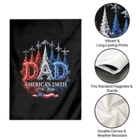 Dad USA 250th Anniversary Garden Flag Jet Fighter American Flag Father's Day 4th of July