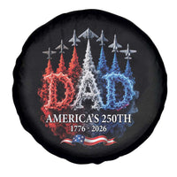 Dad USA 250th Anniversary Spare Tire Cover Jet Fighter American Flag Father's Day 4th of July