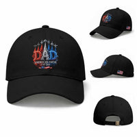 Dad USA 250th Anniversary Baseball Cap Jet Fighter American Flag Father's Day 4th of July