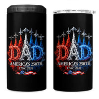 Dad USA 250th Anniversary 4 in 1 Can Cooler Tumbler Jet Fighter American Flag Father's Day 4th of July