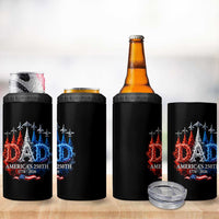 Dad USA 250th Anniversary 4 in 1 Can Cooler Tumbler Jet Fighter American Flag Father's Day 4th of July