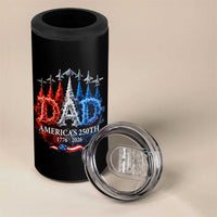 Dad USA 250th Anniversary 4 in 1 Can Cooler Tumbler Jet Fighter American Flag Father's Day 4th of July