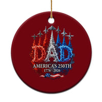 Dad USA 250th Anniversary Ceramic Ornament Jet Fighter American Flag Father's Day 4th of July