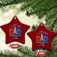 Dad USA 250th Anniversary Ceramic Ornament Jet Fighter American Flag Father's Day 4th of July