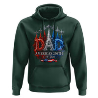 Dad USA 250th Anniversary Hoodie Jet Fighter American Flag Father's Day 4th of July