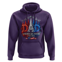 Dad USA 250th Anniversary Hoodie Jet Fighter American Flag Father's Day 4th of July