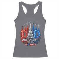 Dad USA 250th Anniversary Racerback Tank Top Jet Fighter American Flag Father's Day 4th of July
