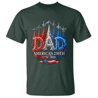 Dad USA 250th Anniversary T Shirt Jet Fighter American Flag Father's Day 4th of July