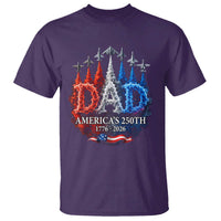Dad USA 250th Anniversary T Shirt Jet Fighter American Flag Father's Day 4th of July