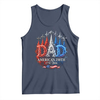 Dad USA 250th Anniversary Tank Top Jet Fighter American Flag Father's Day 4th of July
