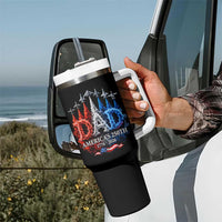 Dad USA 250th Anniversary Tumbler With Handle Jet Fighter American Flag Father's Day 4th of July