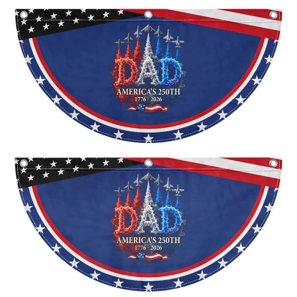 Dad USA 250th Anniversary Patriotic Fan Flag Jet Fighter American Flag Father's Day 4th of July