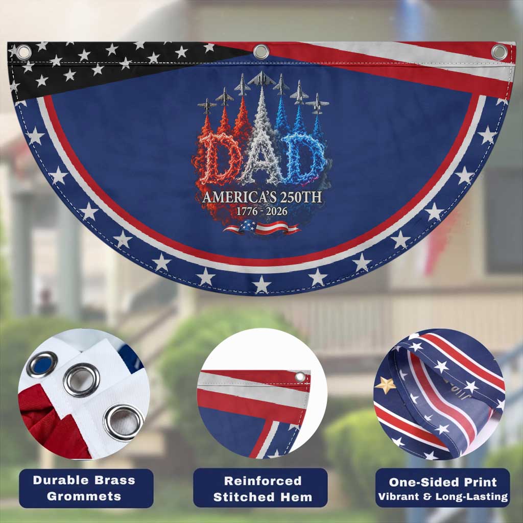 Dad USA 250th Anniversary Patriotic Fan Flag Jet Fighter American Flag Father's Day 4th of July