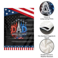 Dad USA 250th Anniversary Patriotic Garden Flag Jet Fighter American Flag Father's Day 4th of July