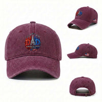 Dad USA 250th Anniversary Washed Cotton Baseball Cap Jet Fighter American Flag Father's Day 4th of July