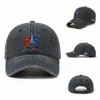 Dad USA 250th Anniversary Washed Cotton Baseball Cap Jet Fighter American Flag Father's Day 4th of July