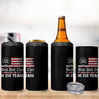 Dad USA 250th Anniversary 4 in 1 Can Cooler Tumbler Best Father Ever In 250 Years Vintage American Flag