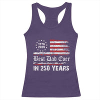 Dad USA 250th Anniversary Racerback Tank Top Best Father Ever In 250 Years Vintage American Flag