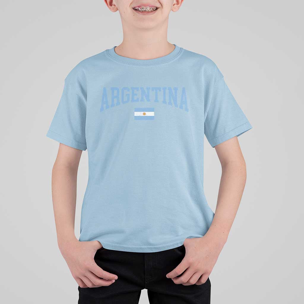 Argentina Sports Throwback Design Vintage Argentinian Flag T Shirt For Kid