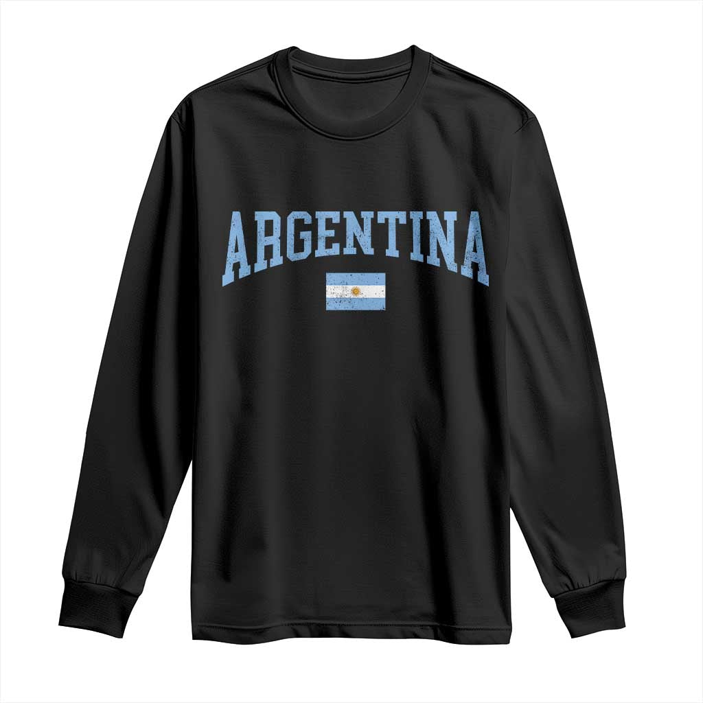 Argentina Sports Throwback Design Vintage Argentinian Flag Long Sleeve Shirt