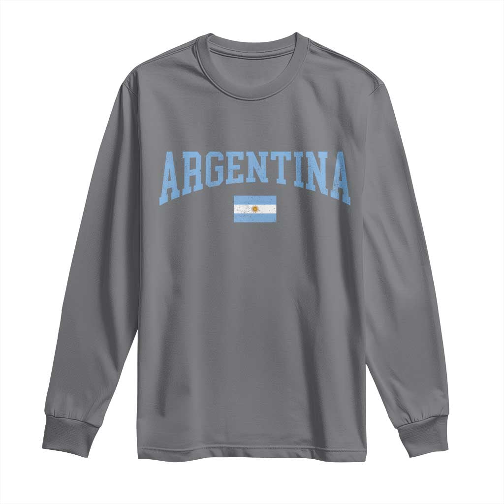 Argentina Sports Throwback Design Vintage Argentinian Flag Long Sleeve Shirt