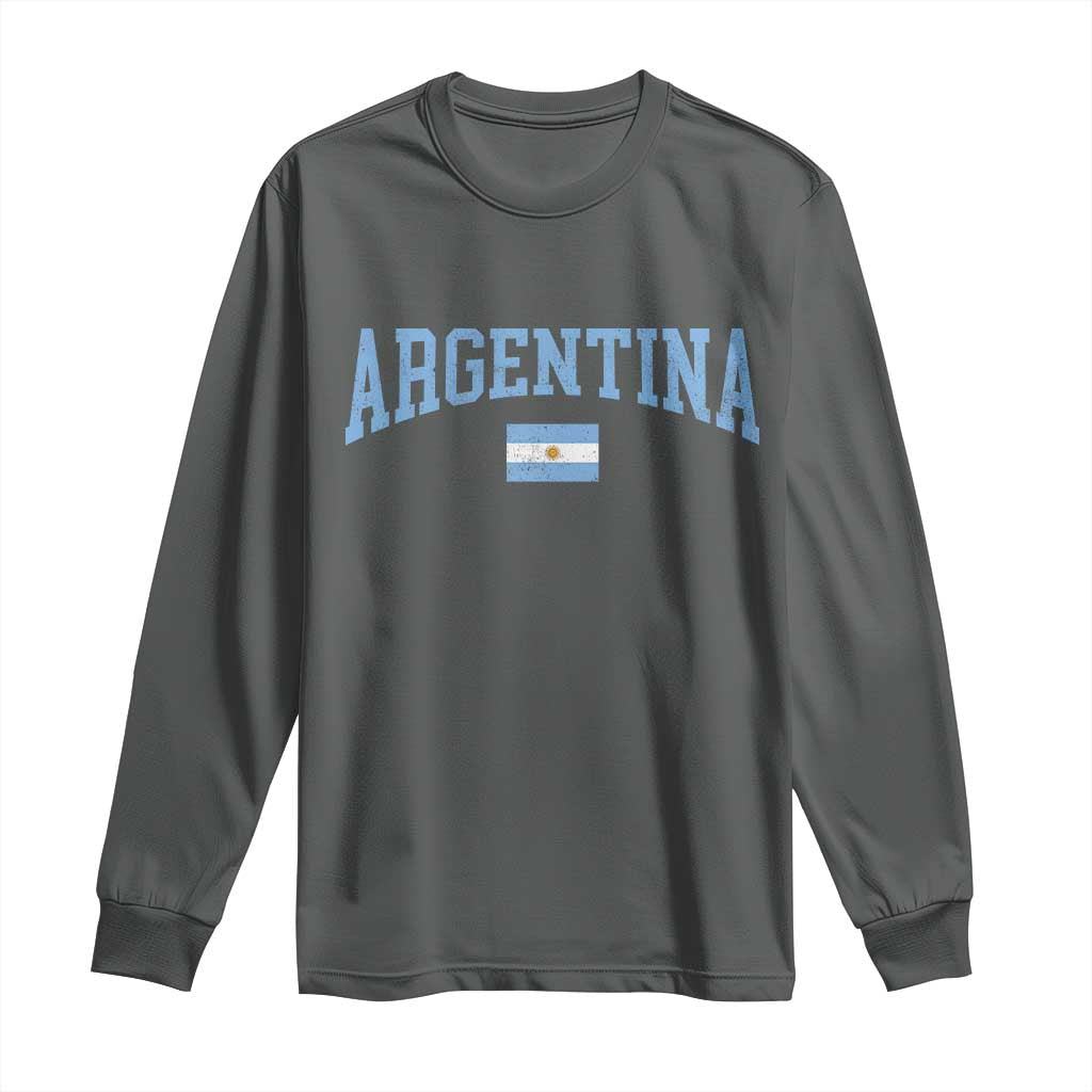 Argentina Sports Throwback Design Vintage Argentinian Flag Long Sleeve Shirt