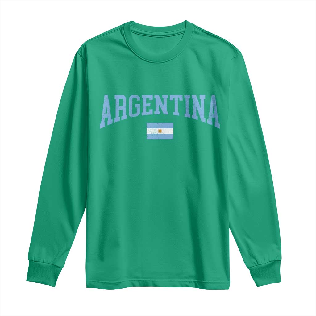 Argentina Sports Throwback Design Vintage Argentinian Flag Long Sleeve Shirt
