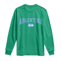 Argentina Sports Throwback Design Vintage Argentinian Flag Long Sleeve Shirt
