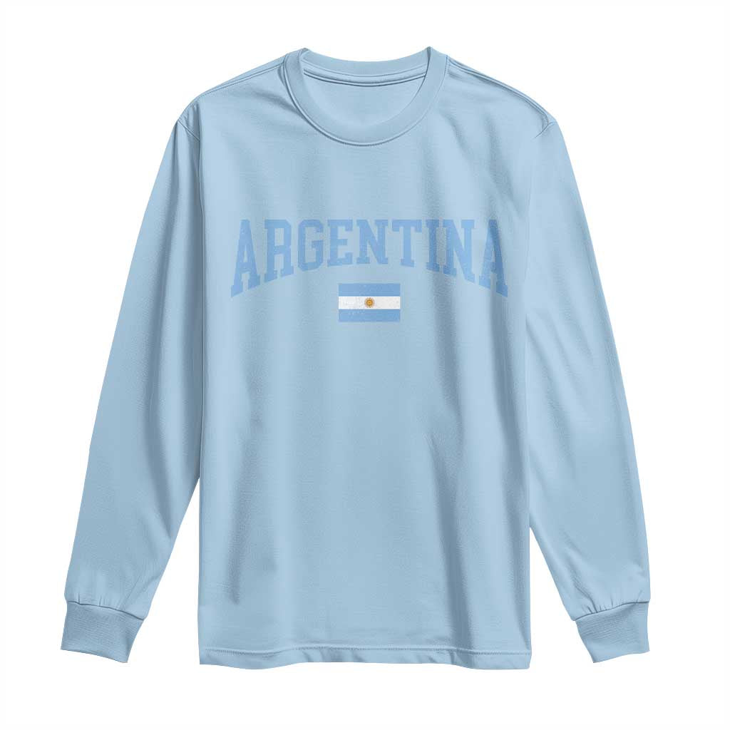 Argentina Sports Throwback Design Vintage Argentinian Flag Long Sleeve Shirt
