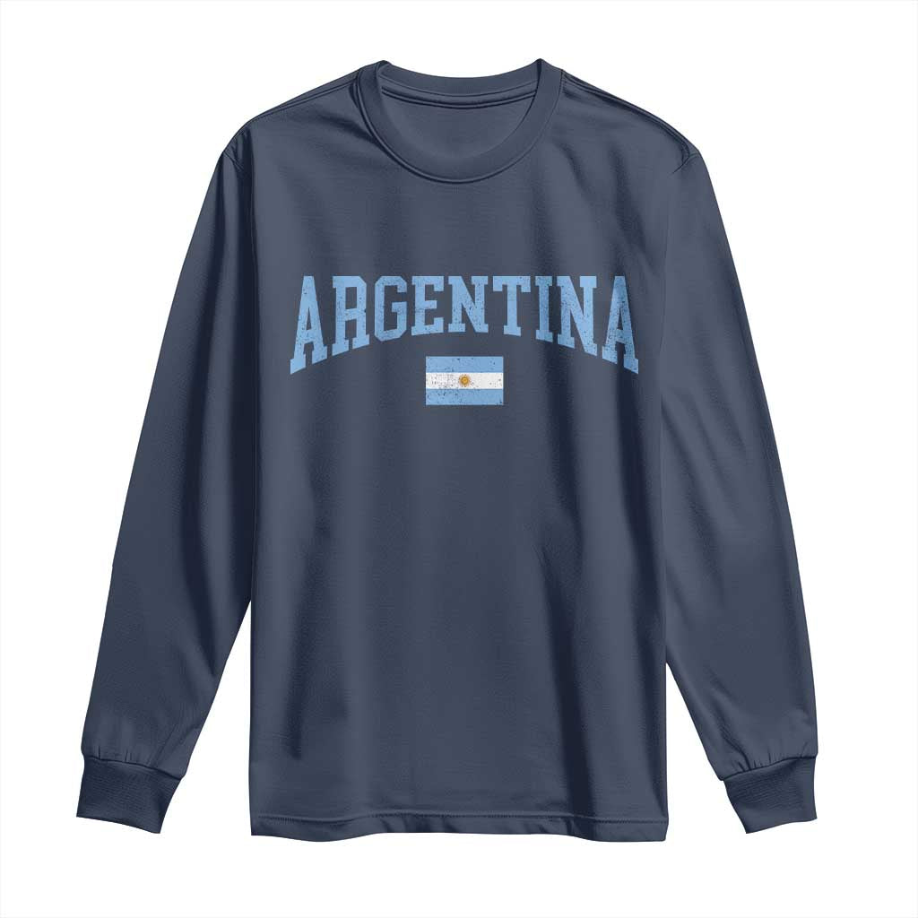 Argentina Sports Throwback Design Vintage Argentinian Flag Long Sleeve Shirt