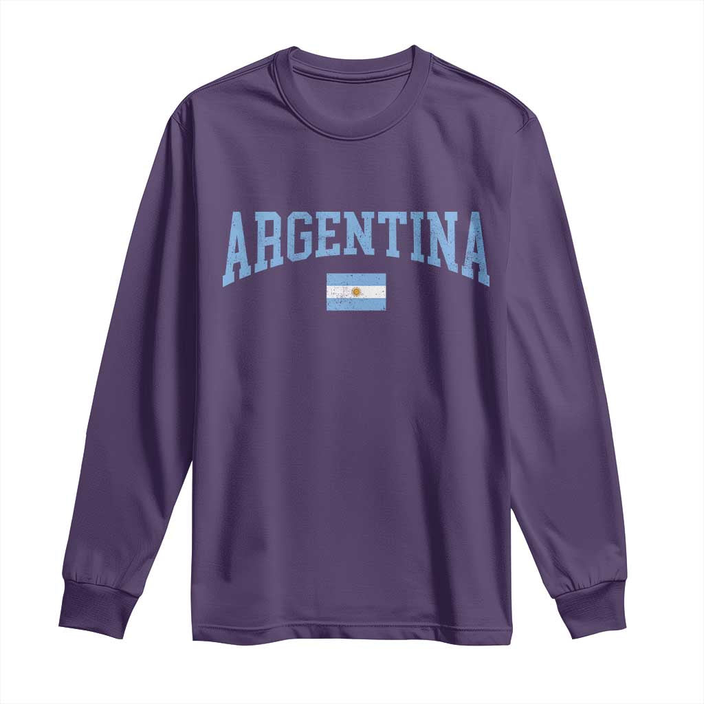 Argentina Sports Throwback Design Vintage Argentinian Flag Long Sleeve Shirt