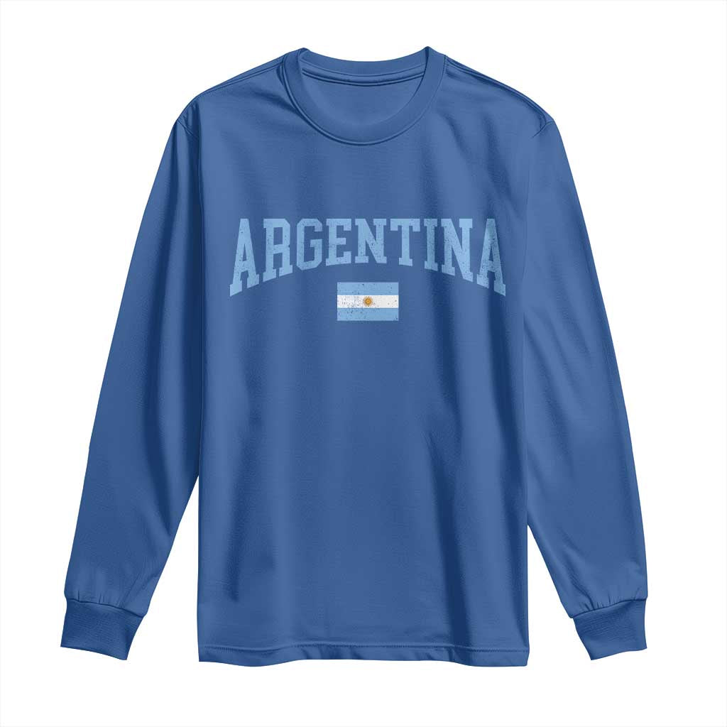 Argentina Sports Throwback Design Vintage Argentinian Flag Long Sleeve Shirt