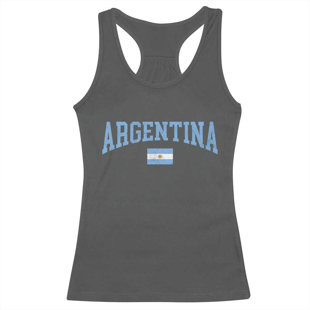 Argentina Sports Throwback Design Vintage Argentinian Flag Racerback Tank Top