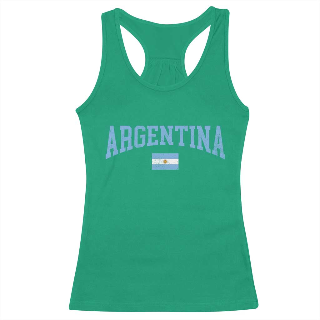 Argentina Sports Throwback Design Vintage Argentinian Flag Racerback Tank Top