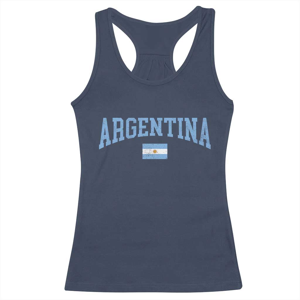 Argentina Sports Throwback Design Vintage Argentinian Flag Racerback Tank Top