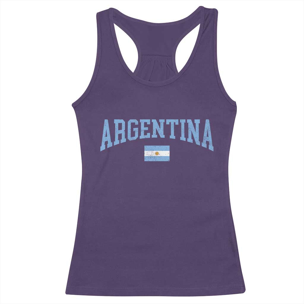 Argentina Sports Throwback Design Vintage Argentinian Flag Racerback Tank Top