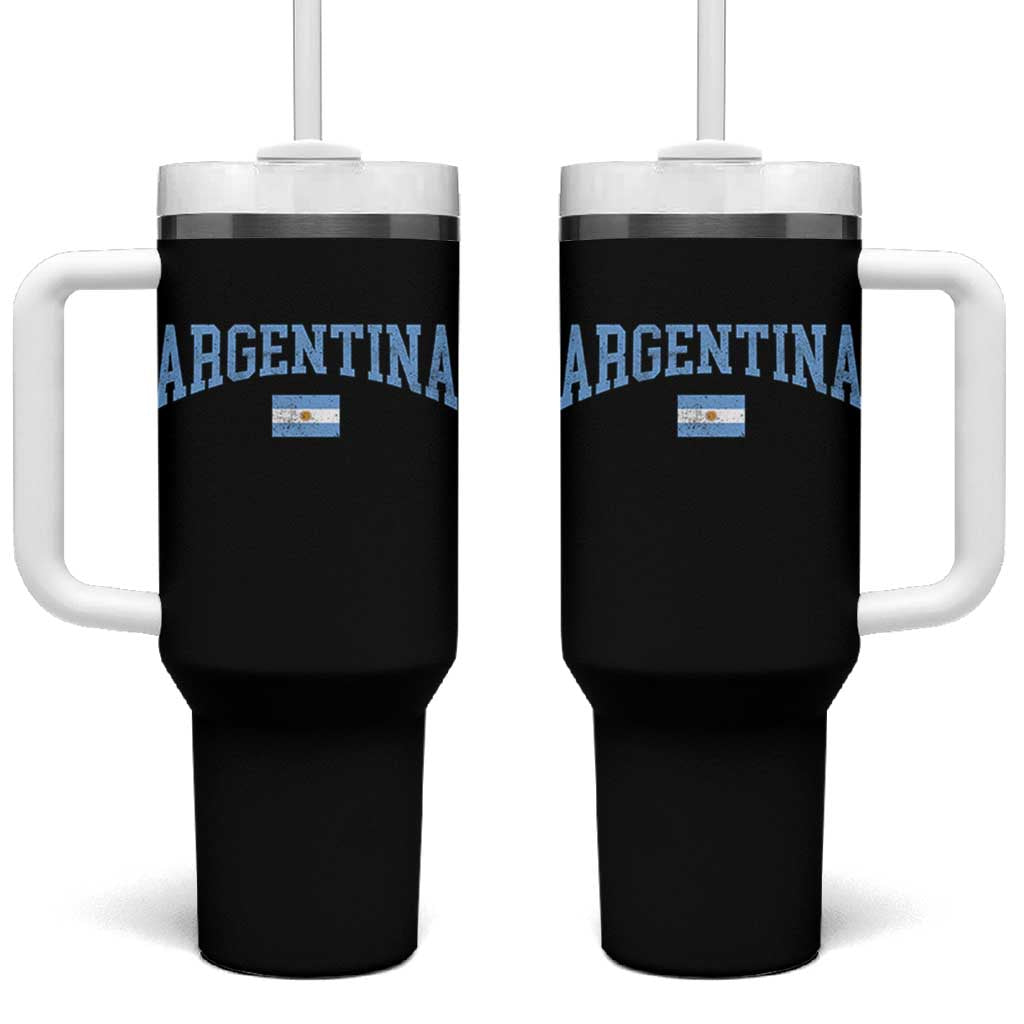 Argentina Sports Throwback Design Vintage Argentinian Flag Tumbler With Handle