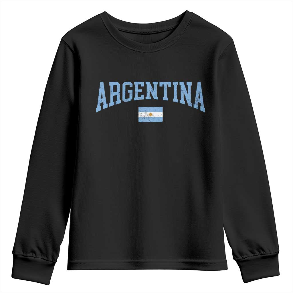 Argentina Sports Throwback Design Vintage Argentinian Flag Youth Sweatshirt