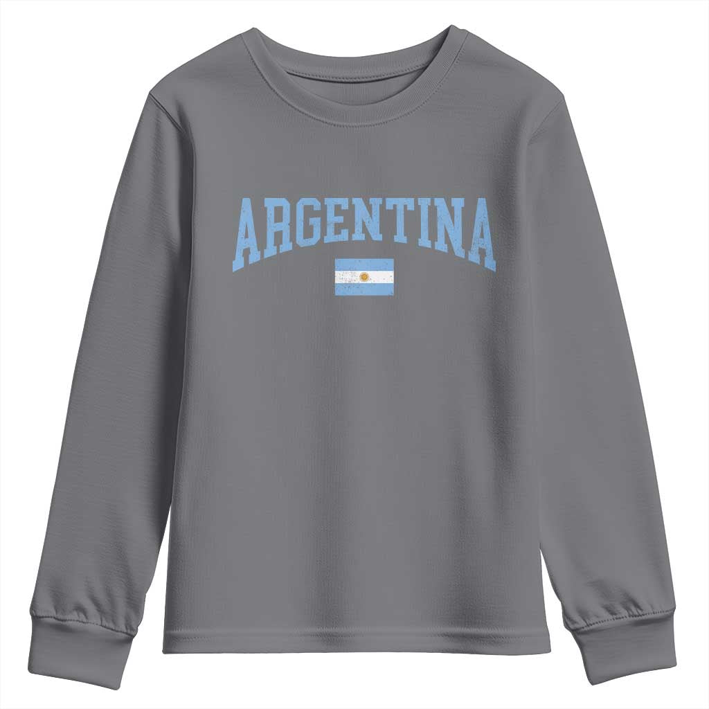Argentina Sports Throwback Design Vintage Argentinian Flag Youth Sweatshirt