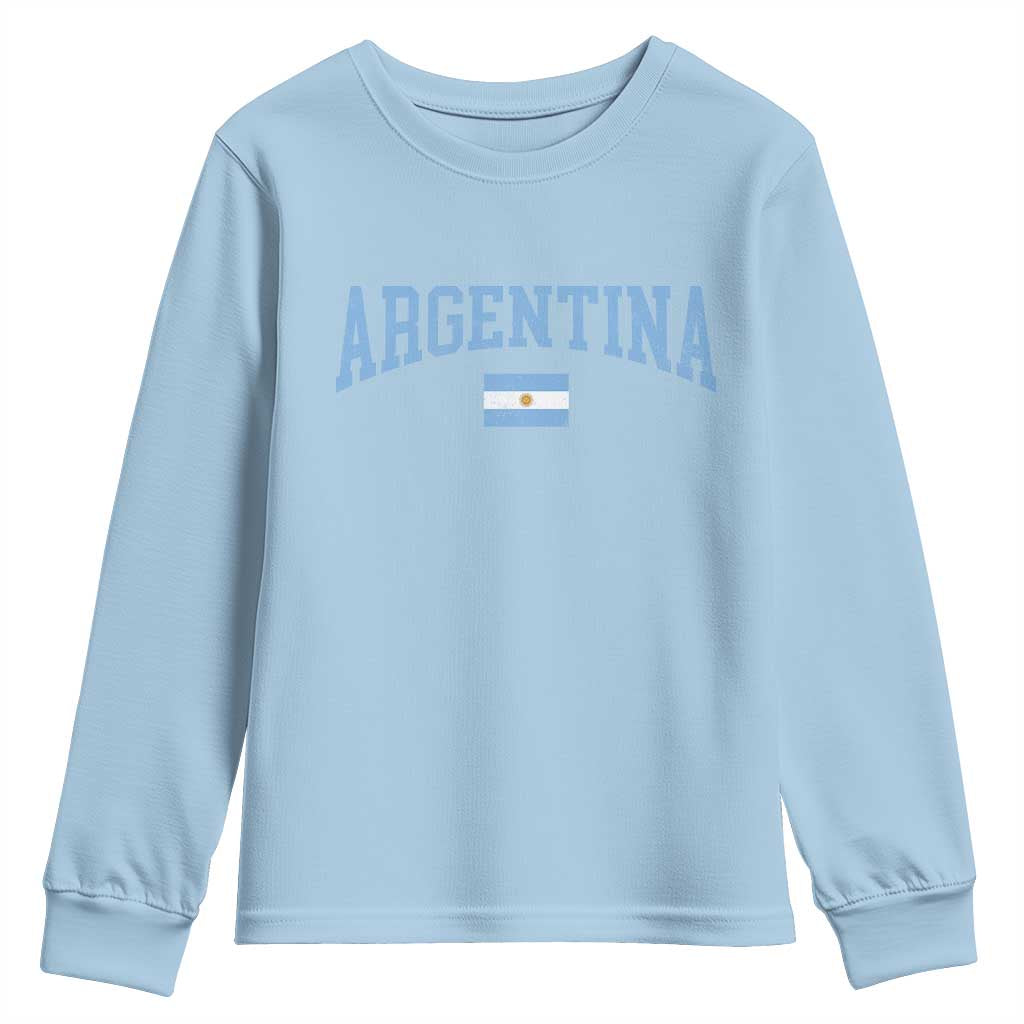 Argentina Sports Throwback Design Vintage Argentinian Flag Youth Sweatshirt