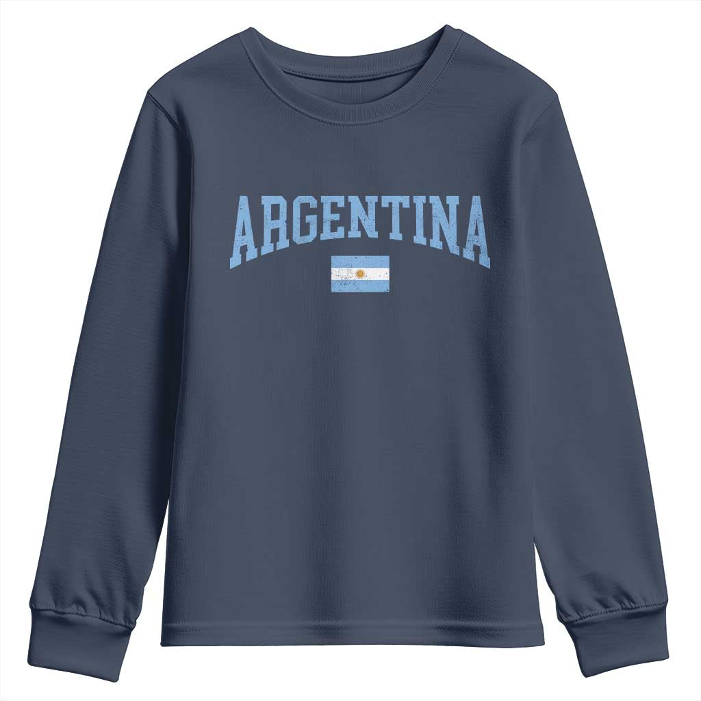 Argentina Sports Throwback Design Vintage Argentinian Flag Youth Sweatshirt
