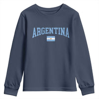Argentina Sports Throwback Design Vintage Argentinian Flag Youth Sweatshirt