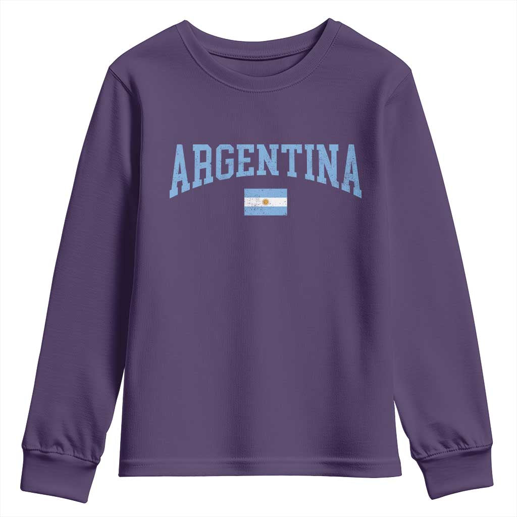 Argentina Sports Throwback Design Vintage Argentinian Flag Youth Sweatshirt