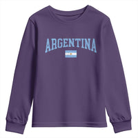 Argentina Sports Throwback Design Vintage Argentinian Flag Youth Sweatshirt